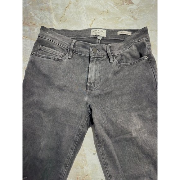 FRAME Jeans in‎ Drover  Le Skinny de Jeanne Slit-Hem Women size 27 - Picture 4 of 9